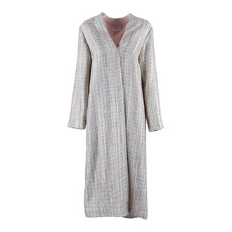 Forte_Forte Single-Breasted Coats, female, Gray, Size: S Spolverino Lurex Natte Leggero