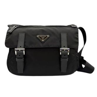 Prada Pre-owned Nylon Shoulder Bag - Heren - Vintage Schoudertas - Zwart - ONE Size - Nylon - Vintage
