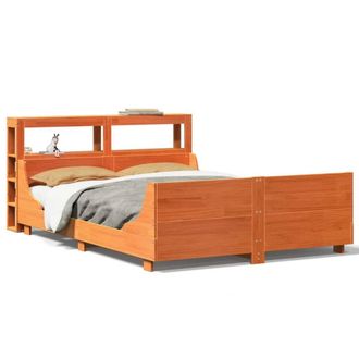 Berkfield Home Bed Frame without Mattress Wax Brown 120x200 cm Solid Wood Pine | Size: Small Double