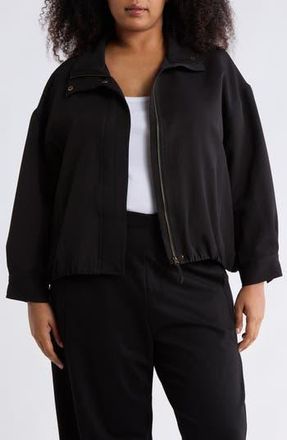 Max Studio Bubble Hem Bomber Jacket in Black at Nordstrom Rack, Size 2 X