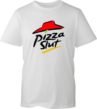 Generic Pizza Slut T-Shirt Funny Spoof Fast Food Pizza Lovers Foodie People Funny Unisex Gift Tee Top (White, S)