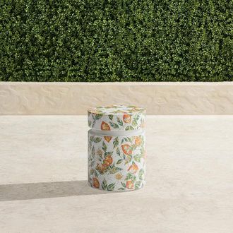 Frontgate Lemon Soleil Handpainted Accent Stool - Individual - Frontgate