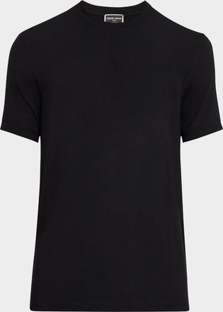 Giorgio Armani Mens Textured Stretch T-Shirt