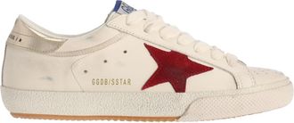 Golden Goose White Super-Star Worn Calf Leather Sneakers