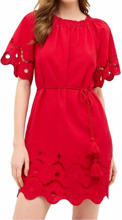 Marie Oliver Womens Tegan Dress In Red Fresno Eyelet