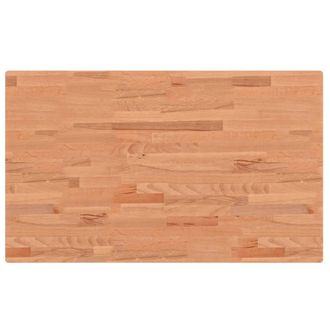 Berkfield Home Table Top 100x60x2.5 cm Rectangular Solid Wood Beech in Brown