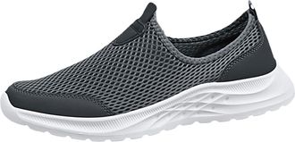 Generic Mens Running Shoes Without Laces: Mesh Jogging Shoes Slip On Sports Shoes Breathable Trainers Lightweight Walking Shoes Abrasion-Resistant Outdoor Sho