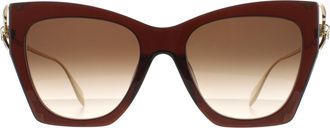 Alexander McQueen Cat Eye Womens Brown Gold Brown Gradient AM0375S