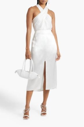 A.L.C. Arvid Twist-Front Crepe Top In White