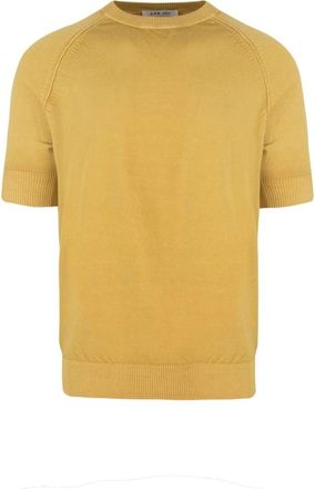 Lubiam Maglia manica corta in finezza 16 - Heren - T-shirts - Geel - L - Katoen - Tops