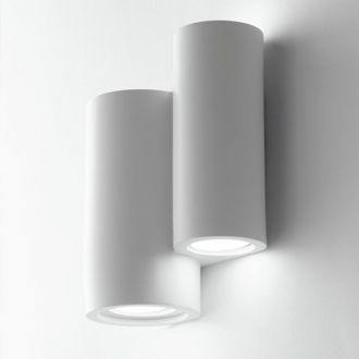 Luce-Ambiente-Design Aplique de yeso blanco pintable 21x9x16 cm