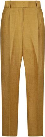 Max Mara Stijlvolle Efedra Broeken voor Vrouwen - Dames - Slim Fit Broeken - Geel - L - Broeken