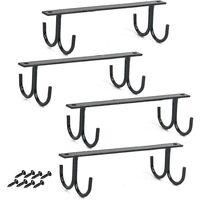 OEM Paquete De 6 Soportes R&uacute;sticos Para Tazas, Organizador Para Debajo Del Gabinete, Estante Para Tazas Con 12 Ganchos Para Colgar Tazas, Vasos De Caf&eacute;, V