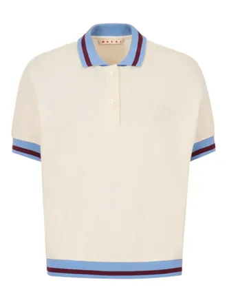 Marni stripe-detail polo shirt - Neutrals