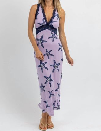 Bailey Rose Under The Sea Slip Midi Dress In Purple