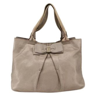 Ferragamo Pre-owned Schoudertas - Dames - Vintage Schoudertas - Beige - ONE Size - Leer - Vintage