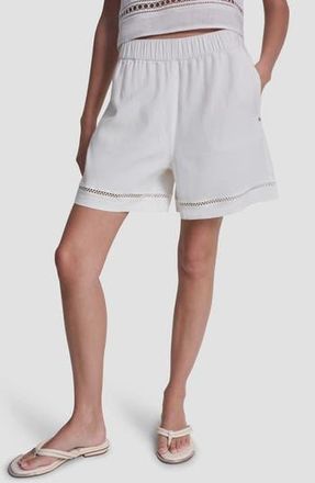 DKNY Linen Blend Boxer Shorts in Ivory at Nordstrom Rack, Size X-Small
