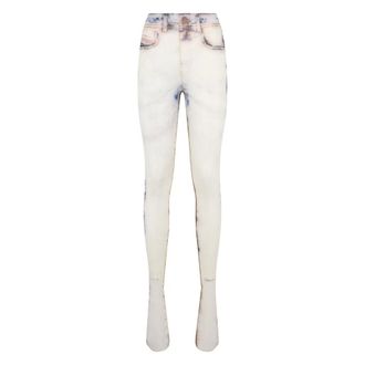 Diesel P-Koll Bedrukte Legging - Dames - Jeans - Wit - Maat: S Denim