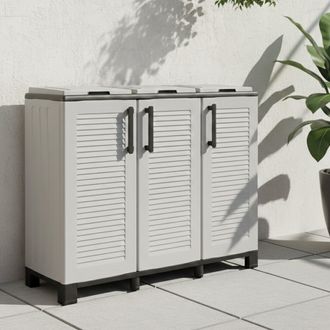 Dmora Dmora Armario De Basura Para Exteriores O Internos, Puerta M&oacute;vil 3 Bolsas De 3 Puertas, 100% Made In Italy, 102x37h90 Cm, Color Gris Claro