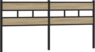 vidaXL Headboard Sonoma Oak 200 cm Iron and Engineered Wood vidaXL