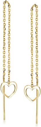 Ross-Simons Italian 10kt Yellow Gold Heart Threader Earrings