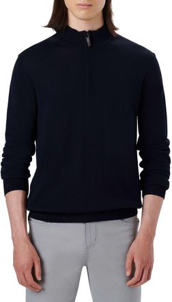 Bugatchi Water Repellent Merino Wool Quarter-Zip Pullover in Midnight at Nordstrom Rack, Size Xx-Large