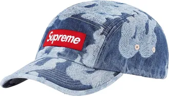 SUPREME Flames Jacquard Denim Camp Cap Teal SUP-SS23-2261