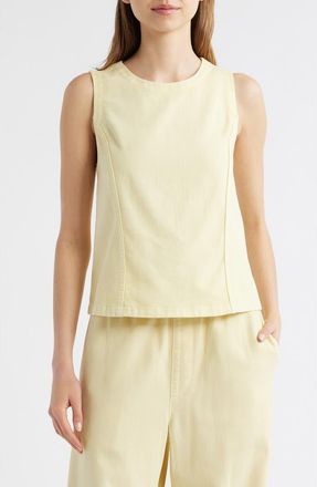 Rag & Bone Myla Ultra Featherweight Sleeveless Denim Top in Pastel Yellow at Nordstrom, Size Xx-Small