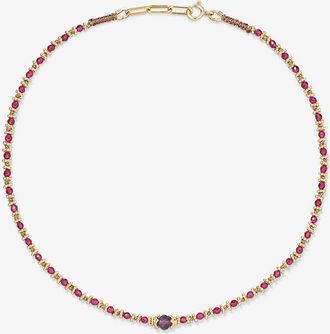 Tityaravy Halskette aus Rubinen und Amethyst Adhiya