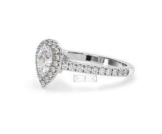 The Diamond Store Diana Diamond Pear Halo Engagement Ring Platinum 1ct G/VS2