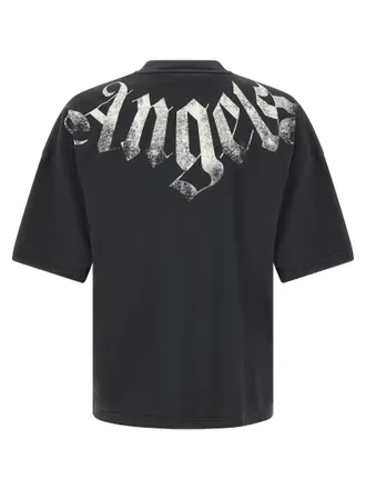 Palm Angels Craquel&eacute; Gothic Print T-shirt - Black