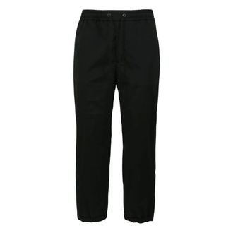Moncler Training Trousers, male, Black, Size: L Striped Stretch Jogging Trousers