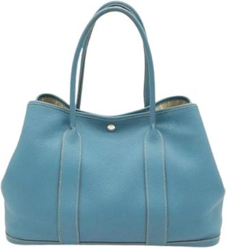 Herm&egrave;s Pre-owned Garden Party PM Negonda Tote Bag - Dames - Vintage Shopper - Blauw - ONE Size - Leer - Vintage