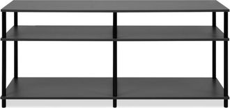 Calicosy Mueble de TV con 4 nichos abiertos L140 cm - Gris y negro