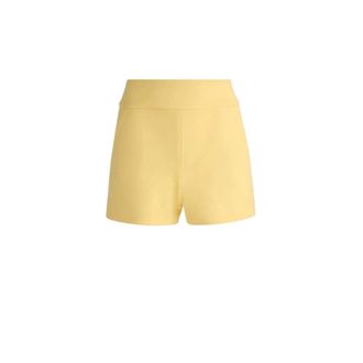 Alice & Olivia Donald High Waist Short - Dames - Bermuda - Geel - XS - Leer - Korte Broeken