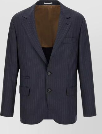 Brunello Cucinelli pinstripe batavia single breasted blazer