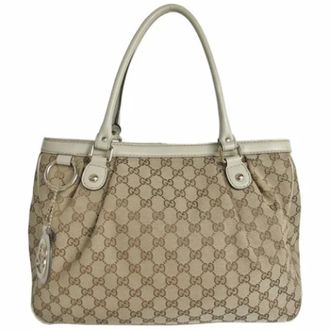 Gucci Pre-owned Tote Bags, female, Beige, Size: ONE SIZE Pre-owned Leather gucci-bags