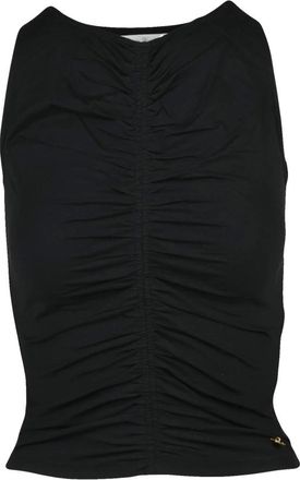 Palm Angels Tops, Dames, Zwart, S, Katoen, Top arricciato
