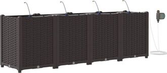 vidaXL Garden Planters Brown 160 x 40 x 52 cm Steel Vidaxl