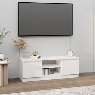 vidaXL Mobile Porta Tv Con Anta Bianco 102x30x36 Cm - Vidaxl