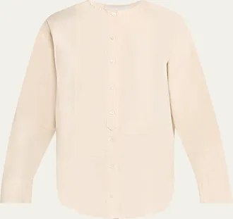 3.1 Phillip Lim Collarless Cotton Poplin Shirt
