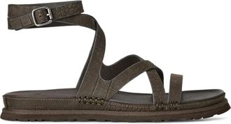 UGG Goldengaze Enkelband met Reli&euml;f - Dames - Sandalen - Bruin - 35 EU - Leer - Schoenen