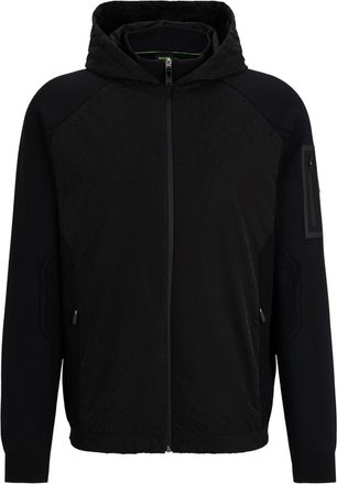 HUGO BOSS Mens Hooded Regular Fit Jacket in Black - Size Large