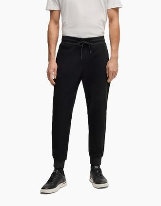 HUGO BOSS Mens Lamont Solid Patterned Slim Joggers - Black - Size: 2XL