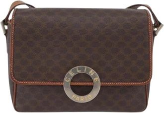 Celine Pre-owned Vintage Macadam Circle Logo Schoudertas - Dames - Vintage Schoudertas - Bruin - ONE Size - Leer - Vintage