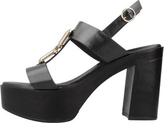 Repo Sandalia Tiras - Dames - Sandalen met hakken - Zwart - 38 EU - Leer - Schoenen