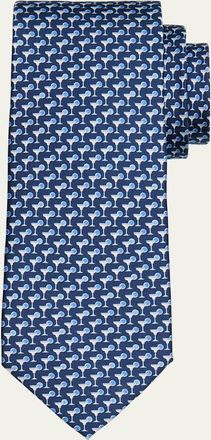 Ferragamo Mens Cocktail-Print Silk Tie