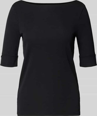 Lauren Ralph Lauren T-Shirt mit U-Boot-Ausschnitt Modell JUDY in Black, Größe XXL