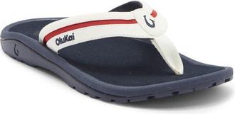 Olukai Ohana Plua Flip Flop in Bright White /Americana at Nordstrom, Size 10