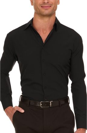 Nautica Slim Fit Solid Dress Shirt in Black at Nordstrom Rack, Size 16.5 - 32/33